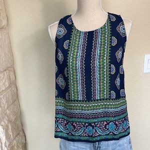 Sleeveless Floral Blouse Top